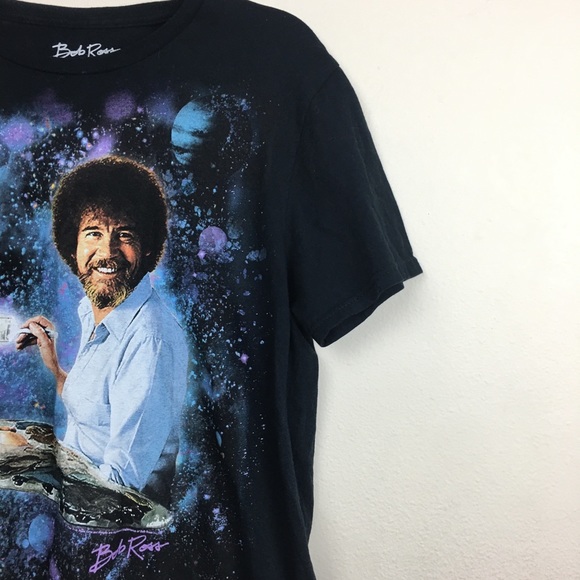 4/$25 Bob Ross space galaxy graphic crew neck tee - Picture 5 of 8